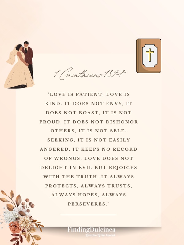 1 Corinthians 13:4-7  - Bible Verses About Marriage