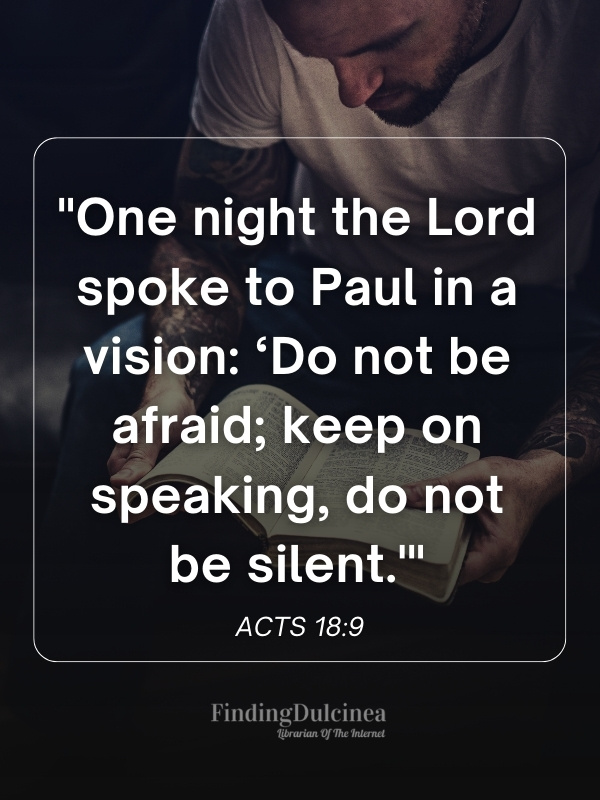 Acts 18:9 - Bible verses about fear