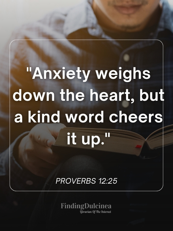 Proverbs 12:25 - Bible verses about fear