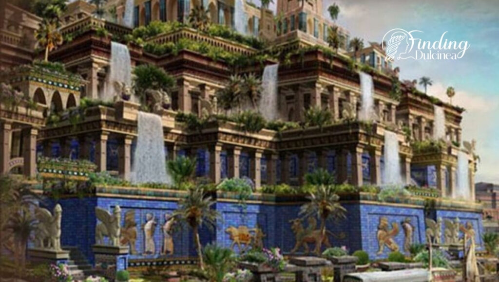 marvel at the grandeur of the Hanging Gardens of Babylon